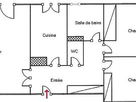 Appartement - 3 pièces - 60 m² - CAGNES SUR MER - plan 